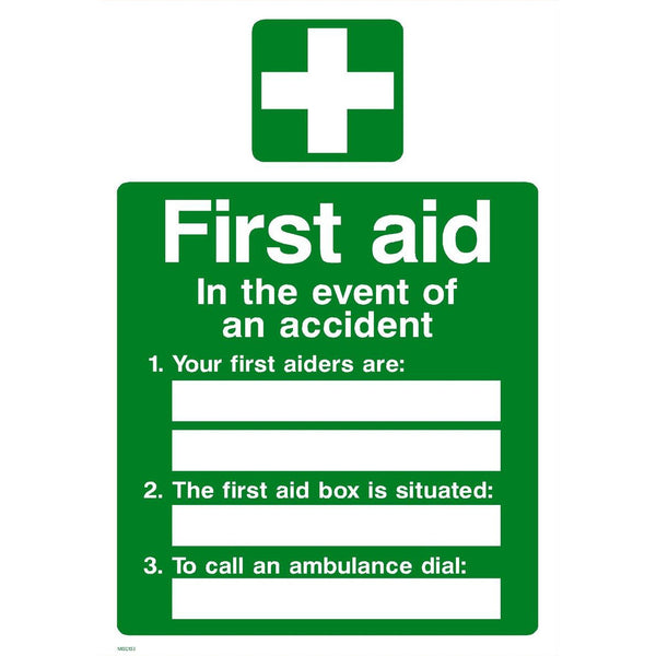 A4 First Aid Sign - First Aiders (Adhesive)