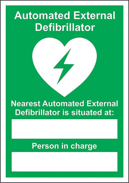SIGN - AED INFO - A4 Adhesive Sign (portrait)